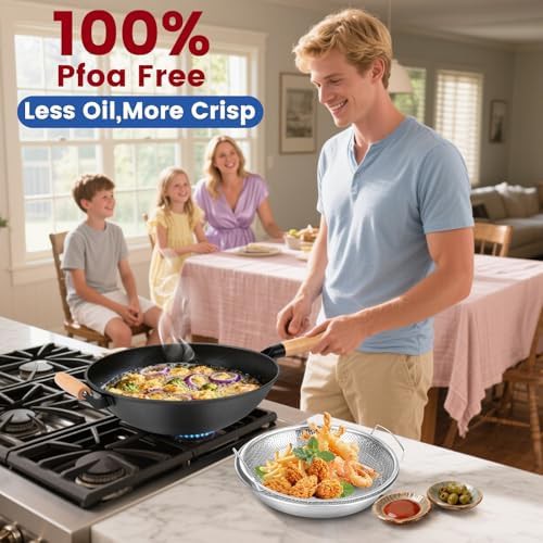 Cast Iron Nonstick Stir Fry Pan with Lid — photo 3