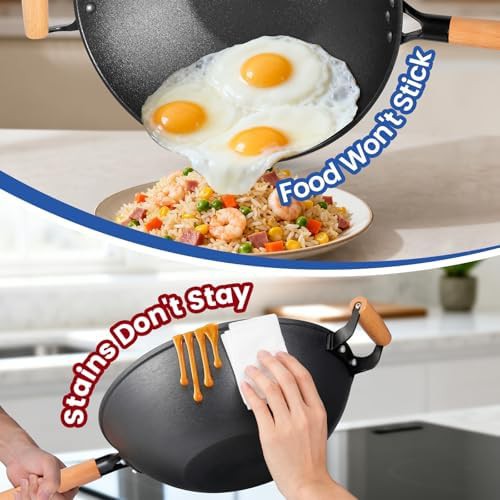 Cast Iron Nonstick Stir Fry Pan with Lid — photo 4