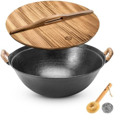 Small cast iron pow wok for camping