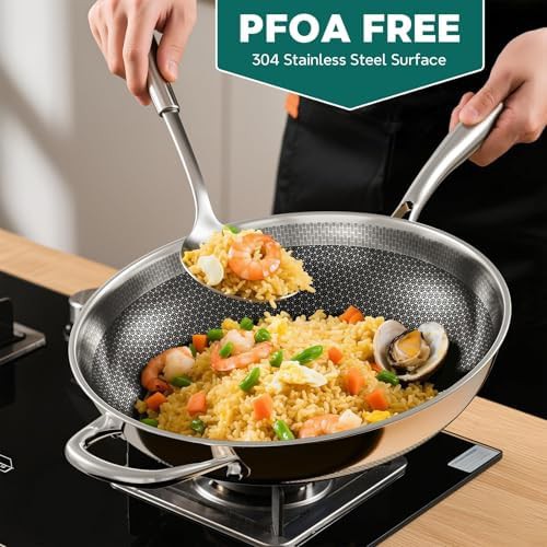 Stainless steel nonstick wok 13 inch — photo 4
