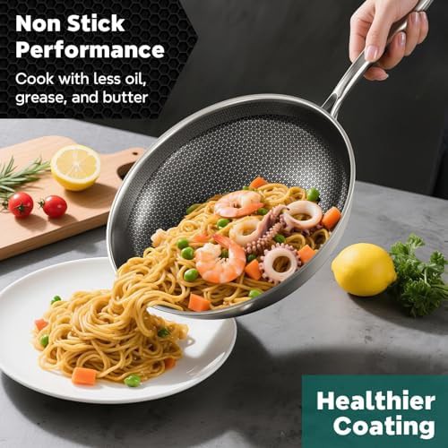 Stainless steel nonstick wok 13 inch — photo 5