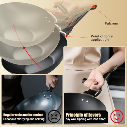 Nitriding process carbon steel nonstick wok — photo 4
