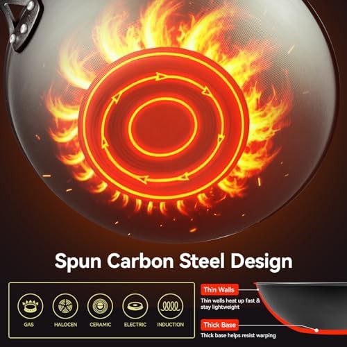 Premium uncoated iron stir fry pan — photo 3