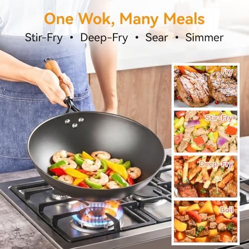 Premium uncoated iron stir fry pan — photo 5