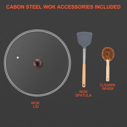 Black carbon steel nonstick wok 13 in — photo 3
