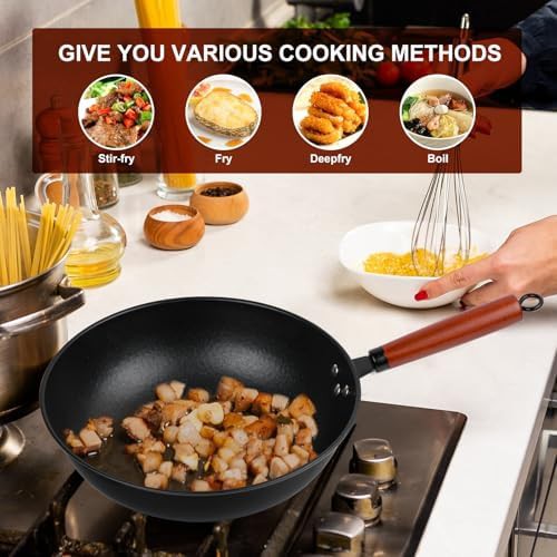 Black carbon steel nonstick wok 13 in — photo 4