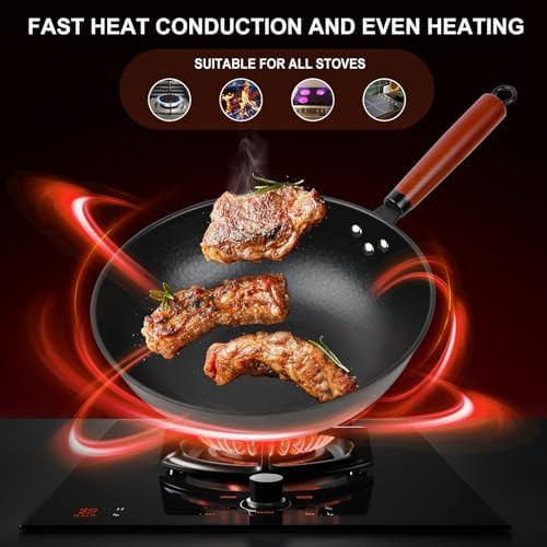 Black carbon steel nonstick wok 13 in — photo 5