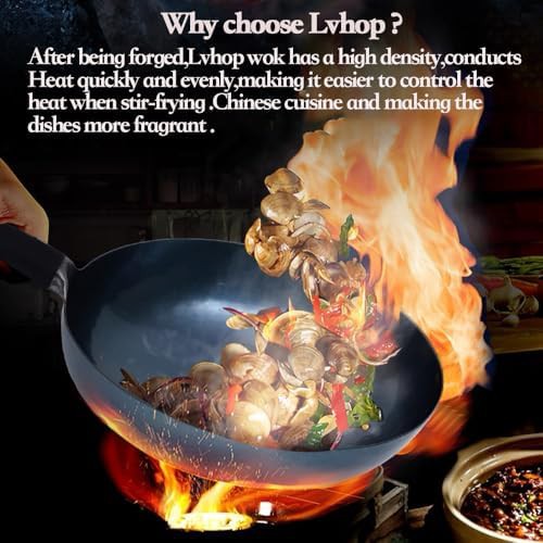 Lvhop blue pre-seasoned cast iron wok — photo 3