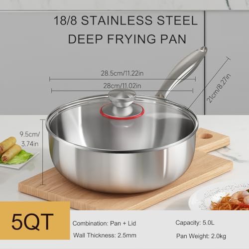 Tri-ply stainless steel deep frying wok — photo 5