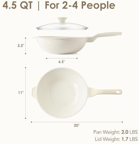 Nonstick Ceramic Wok Pan with Lid — photo 3