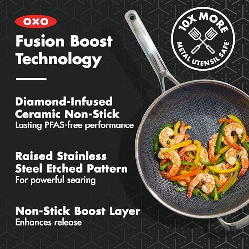 Hybrid Nonstick Wok with Glass Lid — photo 3