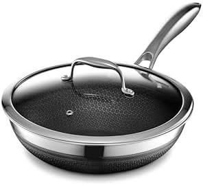 Hybrid Nonstick Wok with Tempered Glass Lid
