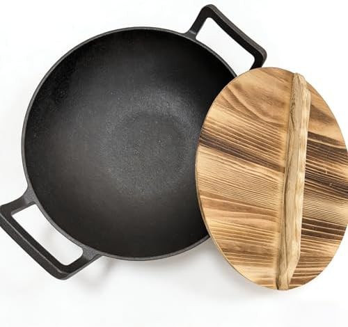 Cast iron wok with dual handles — photo 5
