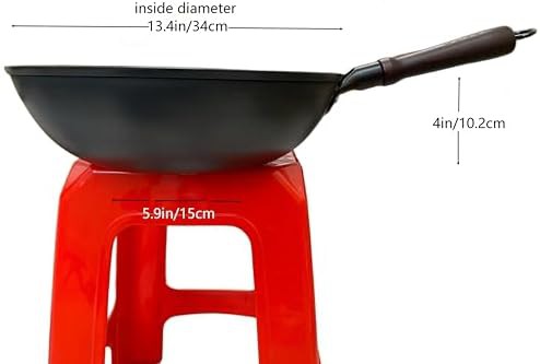 Luted 13-4-inch Chinese cast iron wok — photo 4