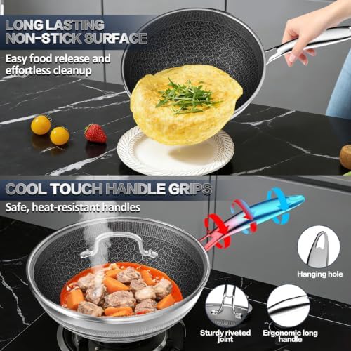 Hybrid Nonstick 10.8 inch Wok with Lid — photo 4