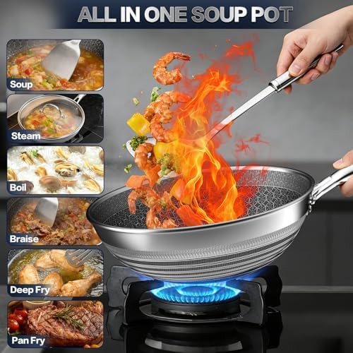 Hybrid Nonstick 10.8 inch Wok with Lid — photo 5
