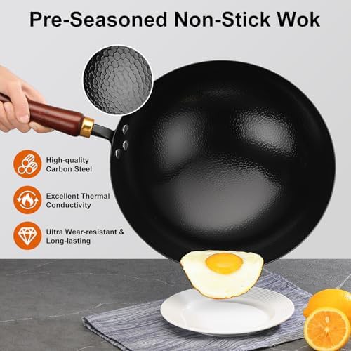 Round bottom hand hammered wok 12.6 in — photo 4