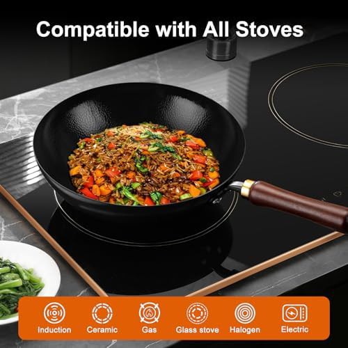 Round bottom hand hammered wok 12.6 in — photo 5