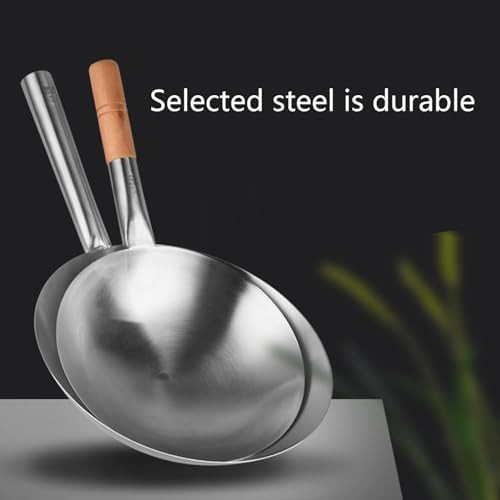 Small stainless steel round bottom wok — photo 5