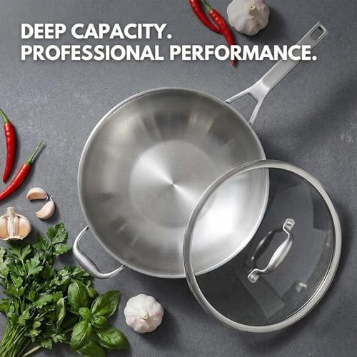 Fourteen Inch Stainless Steel Wok with Detachable Handle — photo 4