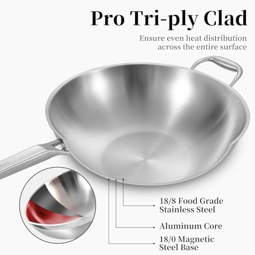 Fourteen Inch Stainless Steel Wok with Detachable Handle — photo 5