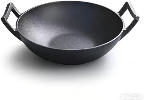 Professional cast iron wok with loop handles — photo 3
