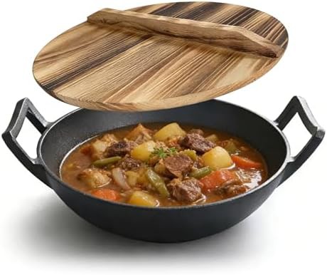 Professional cast iron wok with loop handles — photo 4