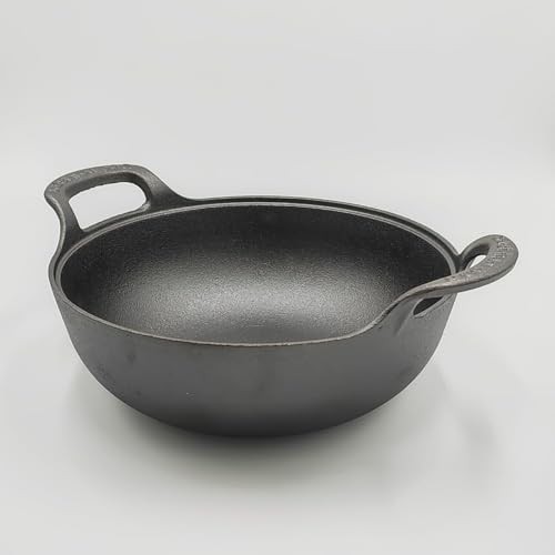 Cast iron wok with flat base 9 inch — photo 5