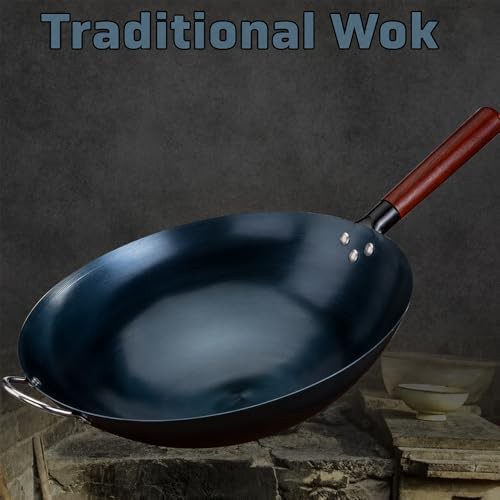 Natural Non-Stick Round Bottom Carbon Wok — photo 5