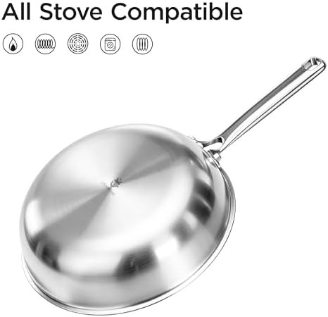 Stainless steel stir fry pan with lid 12 in — photo 3