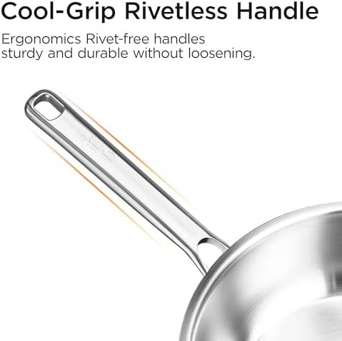 Uncoated stainless steel wok with lid 11 in — photo 4