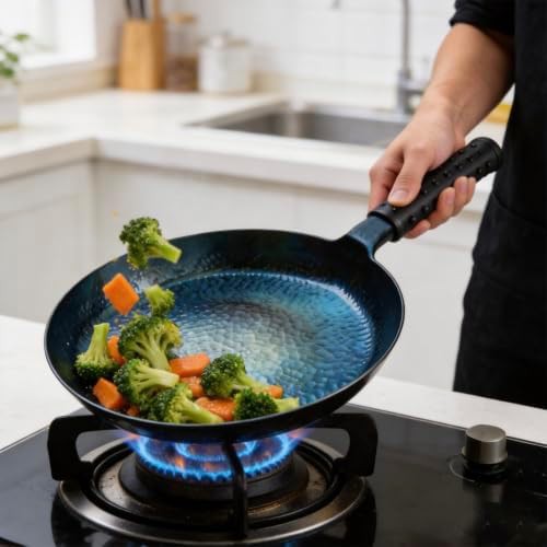 Lvhop blued flat bottom frying pan wok — photo 3