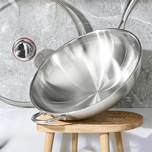 Stainless steel wok with detachable handle — photo 3
