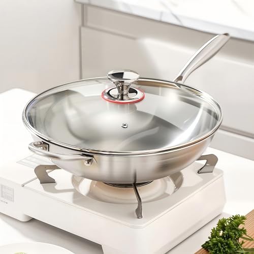 Stainless steel wok with detachable handle — photo 4