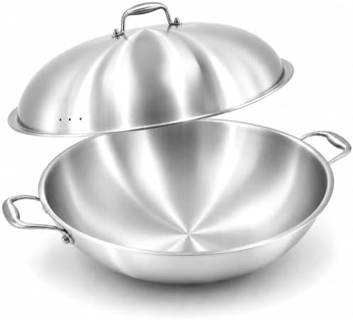 Large Flat Bottom Induction Stir Fry Pan