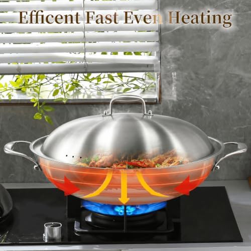 Large Flat Bottom Induction Stir Fry Pan — photo 3