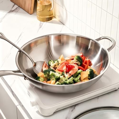 Stainless steel 14 inch wok with lid — photo 4