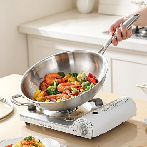 Stainless steel 14 inch wok with lid — photo 5