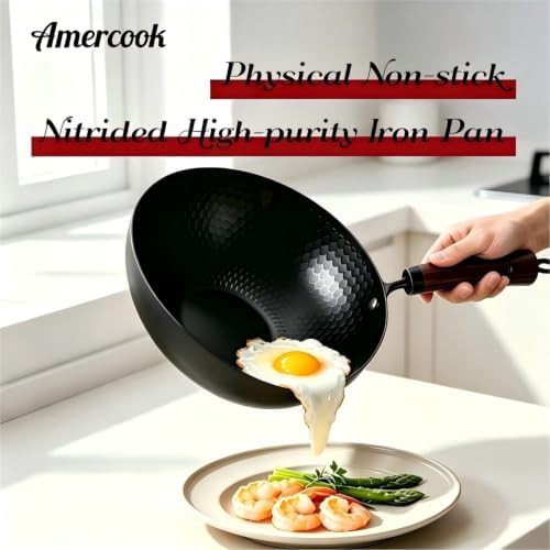 Carbon steel flat bottom nonstick wok — photo 3