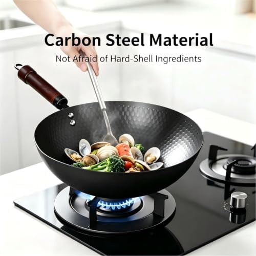 Carbon steel flat bottom nonstick wok — photo 4