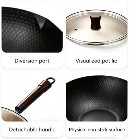 Carbon steel flat bottom nonstick wok — photo 5